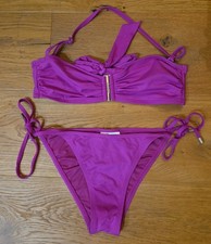 Calvin Klein Bikini Set Fuschia Pink Strapless Or Straps Adjustable Size S And M