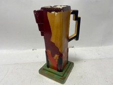 Blue John Pottery Vase Jug Square Cylinder Vintage Ceramic Decor Preloved