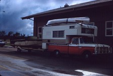 1968 Red Truck Camper Boat