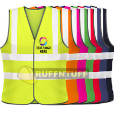  HI VIS VEST PERSONALISED CUSTOM PRINTED HI VIZ HIGH VIS SAFETY VEST WAISTCOAT