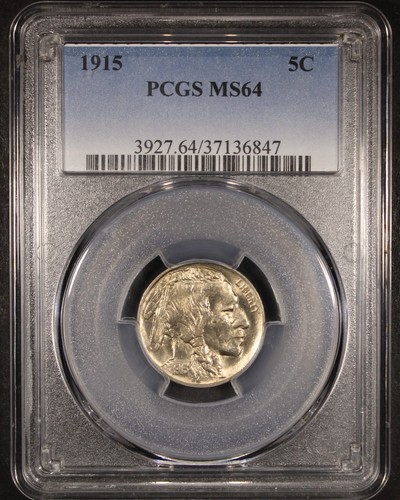 1915 buffalo nickel 5c pcgs - buffalo,