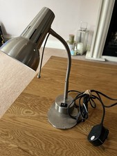 Vintage LLOYTRON Flexible Desk Task Lamp Silver Chrome Stainless Steel Finish 