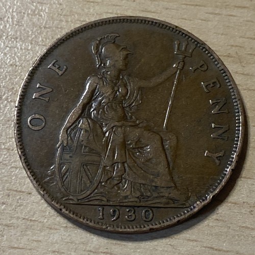 1930 george one penny bronze - george,