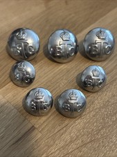 7 X British Transport Commission Police Buttons Gaunt 