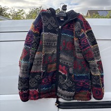 Vintage Little Kathmandu Wool Jacket Large Rainbow Hood Heavyweight Zip Up
