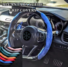 For VW TRANSPORTER T5 T6 SUEDE ALCANTARA STEERING WHEEL COVERS SPORT GRIP 