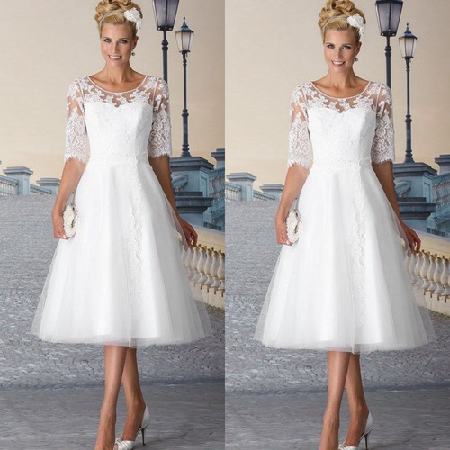 Tea length wedding dresses - length,
