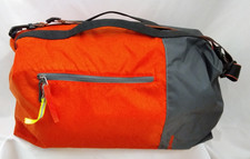 G4Free 40L Large Gym Wet Pocket Duffel/Duffle Bag, Orange & Grey, Lightweight
