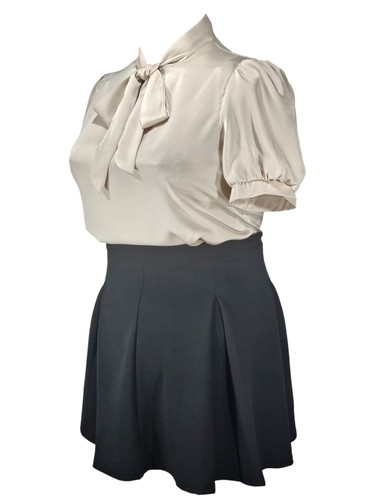 Champagne shiny short puff