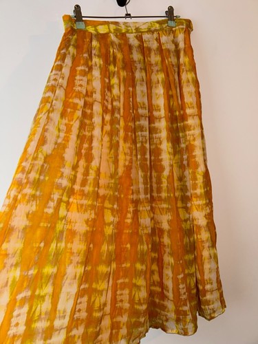 Tie dye yellow skirt hippie - yellow,