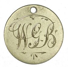 Victoria Silver Threepence Engraved WGB Love token, Lucky Charm