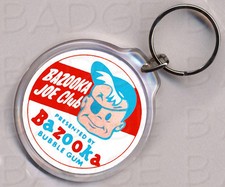 Bazooka joe round keyring - bazooka,
