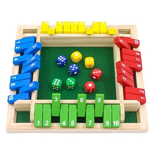 Wooden dice board game shut - dice,