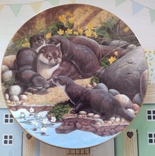 Royal Doulton Otter Plate British Wildlife Taking Things Easy PN38 Adrian Rigby