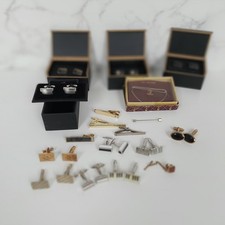 Bundle Mens Cufflinks  Tie Pins Job Lot Vintage & Modern Wedding Retro Etc