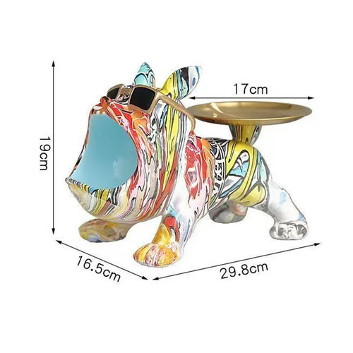 Resin french bulldog colorful - resin,