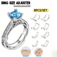 Invisible Ring Size Reducer Resizer Adjuster Clip Guard Silicone 8 Piece Set UK