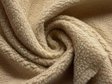 Faux SHERPA FLEECE Sheepskin Fabric Material CASHMERE