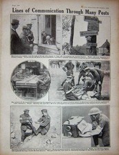 Antique Old Print Ww1 1918 Candian Railway Corps Engineers Army Telephone