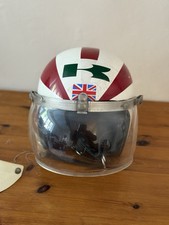 Vintage Everoak Grand Prix White Police Crash Helmet Stadium Visor  size 7...