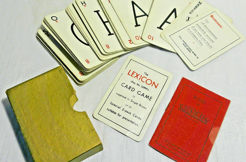 Vintage old lexicon card game - vintage,
