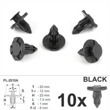 10x 8mm Plastic Rivet Trim