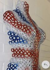UNION JACK Metal Wall Art Female Torso Front Sculpture Abstract Decor Man Cave 