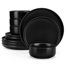 MALACASA 12-Piece Black