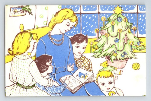 Children teddy bear postcard - children:,