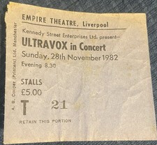 Ultravox Ticket Stub From