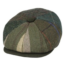 Wool Donegal Tweed Multi Colour Patchwork Cap Tartan 8 Panel  Blend Gatsby Cap