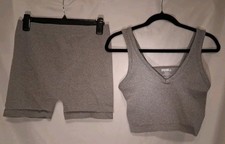 Large PINK Dot PJ Set Grey