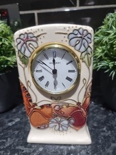 Moorcroft 'Butterfly & Forget-Me-Not' pattern clock, RARE 1993 Edition model.