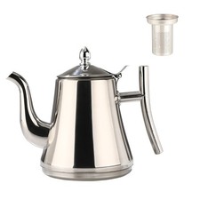 Stainless Steel Teapot Tea Kettle Coffee Pot With Tea Strainer 1500ML