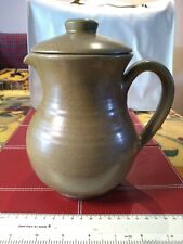 SUPERB TREGURNOW CORNISH STUDIO POTTERY,GREEN GLAZE COFFEE/WATER POT. 7.5"TALL.