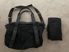 Bugaboo Storksak Nylon Bag - Black Leather Straps. Shoulder Strap Changing Mat