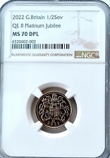2022 Gold Half Sovereign NGC MS70 DPL Platinum Jubilee Britain Royal Mint