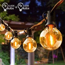 39FT Mains Powered String Light Festoon Outdoor 25+3LED Garden G40 Bulbs Xmas
