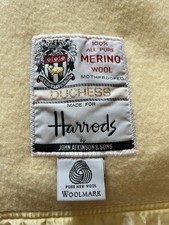 Harrods luxury  Cream Duchess  Merino Wool Mothproofed Blanket 250cm x 280cm 