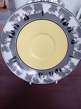 Vintage Foley China Trio: Teacup, Saucer and  Tea Plate - Silhouette Pattern