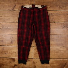 Vintage Woolrich Outdoor Pants Trousers 36x30 USA Made 50s Check Plaid Unisex