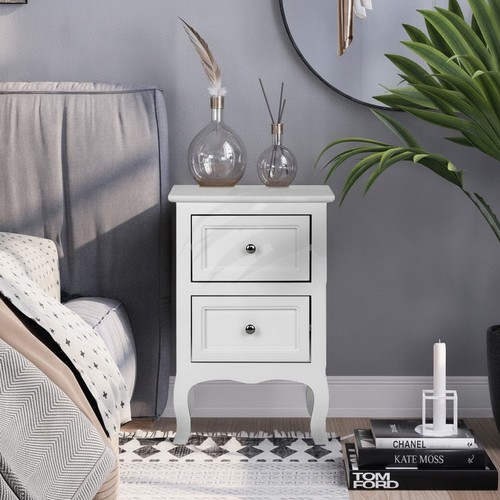 White wooden bedside - wooden,
