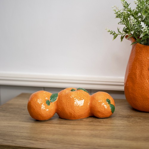 Ceramic multi orange ornament - multi,
