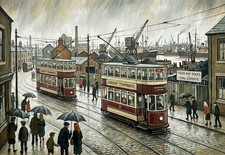 Cardiff Trams  Lowry-Inspired