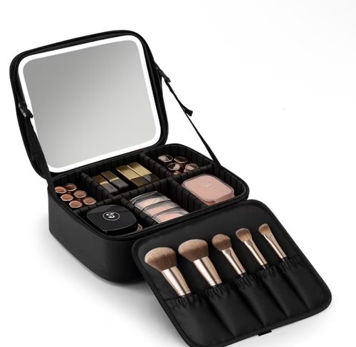 Makeup bag with led mirror - makeup,