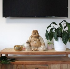 Happy Buddha - Whitewash 30cm