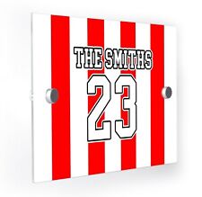 Football Sports Shirt Personalised Door Number Sign Plaque With Wall Mounts