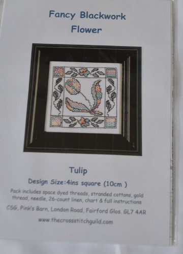 Fancy blackwork flower tulip - fancy, 'tulip'