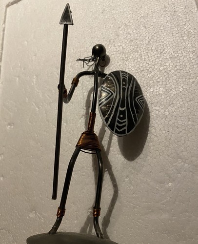 Metal african tribe statue - tribe,