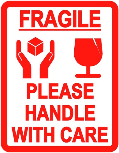 Fragile stickers large 80 x - fragile,